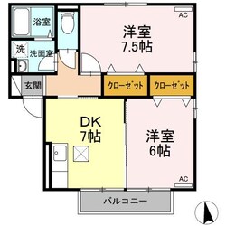 セジュール御山 Ｅの物件間取画像